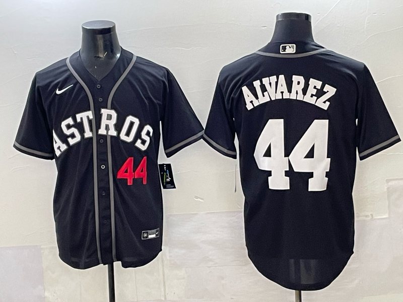 Men Houston Astros #44 Alvarez Black Nike 2025 MLB Jersey 006